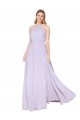High Neck Halter Shirred Chiffon Prom Dress for Sale