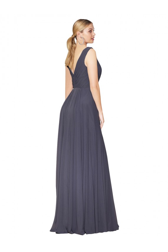 Floor Length High Neck V-Back Chiffon Prom Dress for Sale