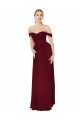 Shirred Sweetheat Neckline Off the Shoulder Long Chiffon Prom Dress for Sale