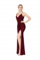 Floor Length High Neck Chiffon Prom Dress with Side Slit for Sale
