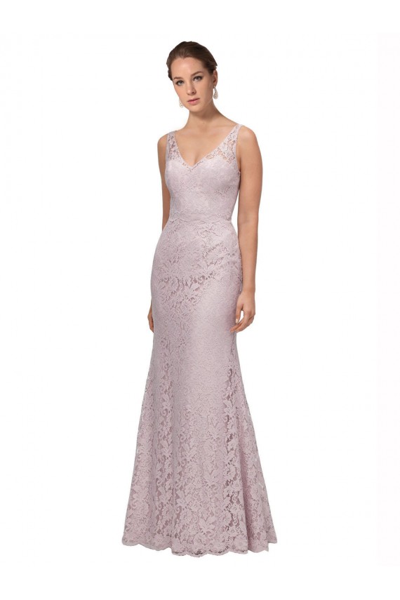 Lace V-Neckline Long Full Length Prom Dress for Sale