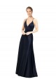 Sexy Satin Prom Dress with Deep V-Neckline and Strappy Back for Sale