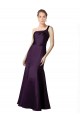 Long Ruched Neckline One Shoulder Satin Prom Dress for Sale