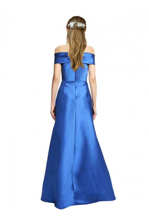 Sleeveless Off the Shoulder Ball Gown Satin Prom Dress for Sale
