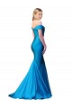 Off the Shoulder Long Chapel Train Satin Prom Dress for Sale