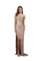 High Slit Scoop Neck Long Sequin Prom Dress for Sale
