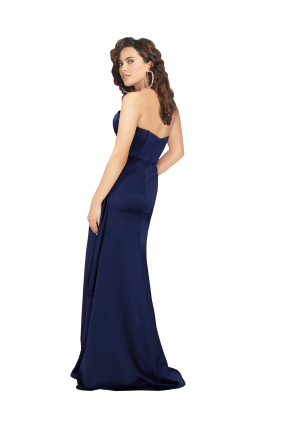 Floor Length Wrap Skirt Silky Satin Prom Dress for Sale