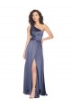 Draped Silky Satin Prom Dress with Tied Waist for Sale