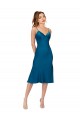 Midi Length Silky Satin Cocktail Prom Dress / Homecoming Dress for Sale