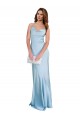 Open Back with Ties Cowl Neck Sheath Silky Satin Long Bridessmaid Dress for Sale