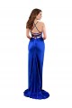 Open Back Cowl Neck Long Silky Satin Prom Dress for Sale
