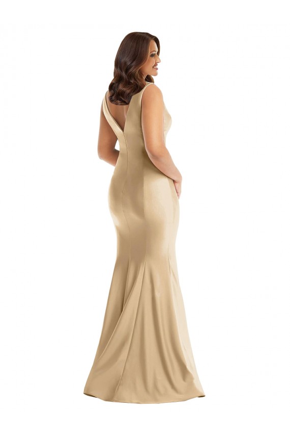 Shirred Shoulder Silky Satin Mermaid Prom Dress for Sale