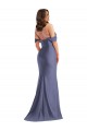 Off the Shoulder Corset Silky Satin Mermaid Prom Dress with Side Slit for Sale