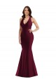 Plunge Neckline Cutout Low Back Silky Satin Mermaid Prom Dress for Sale