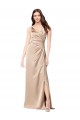 Silky Satin Prom Dress with Draped Surplice Bodice for Sale
