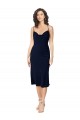 Short Midi Length Silky Satin Cocktail Prom Dress / Homecoming Dress with Cowl Neck and Cross Back Straps for Sale