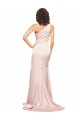 Full Length One Shoulder Long Silky Satin Prom Dress with High Split for Sale