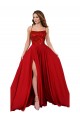Lace Over Bodice Long Spandex Prom Dress with Slit for Sale