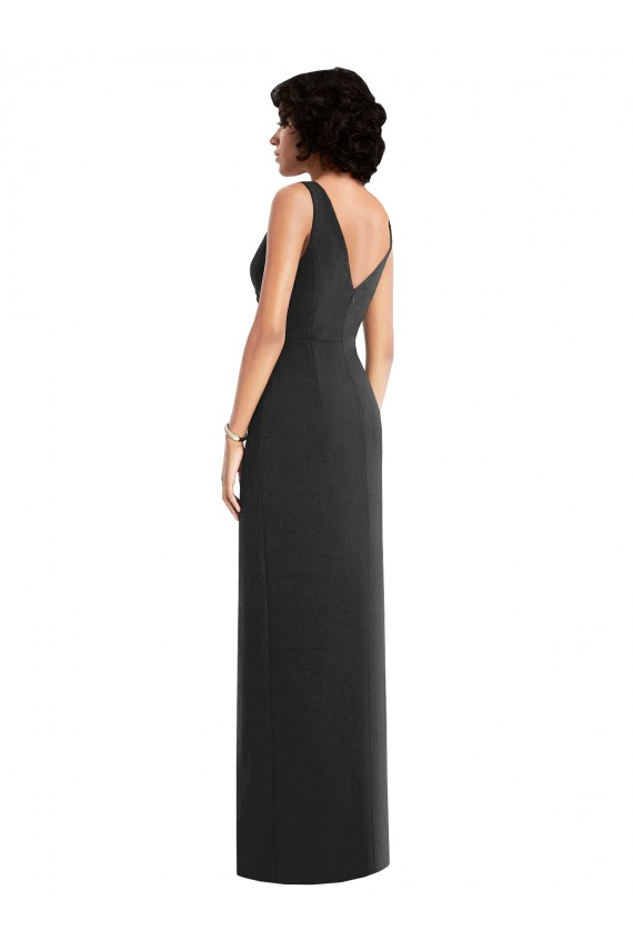 Draped Wrap Maxi Spandex Prom Dress with Front Slit for Sale