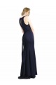 High Neck Sheath Long Crepe Prom Dress for Sale