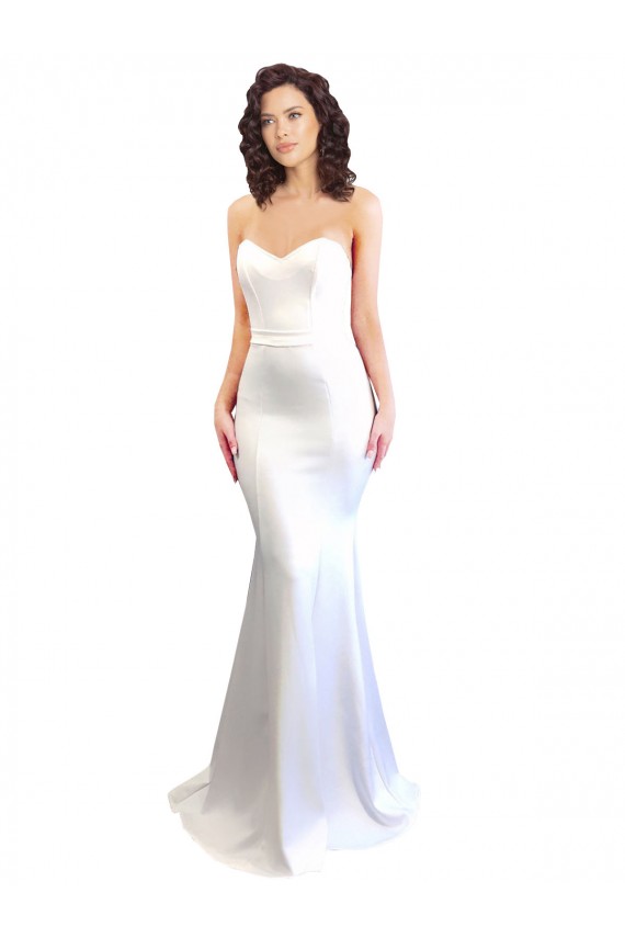 Sweetheart Strapless High Neck Long Crepe Prom Dress for Sale