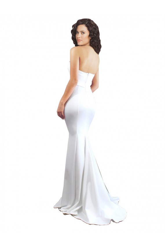 Sweetheart Strapless High Neck Long Crepe Prom Dress for Sale