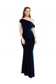 Draped Off the Shoulder Fitted Crepe Prom Dress for Sale