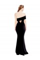 Asymmetrical Draped Off the Shoulder Banded Crepe Prom Dress for Sale