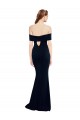 Off the Shoulder Fitted Crepe Prom Dress with Back Cut Out for Sale