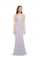 Cut-Out Back V-Neckline Mermaid Crepe Prom Dress Keyhole Back for Sale