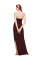 Twisted Strapless Keyhole Long Crepe Prom Dress with Slit for Sale