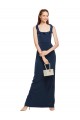 Scoop Neck with Ruffles Long Crepe Prom Dress with Back Slit for Sale