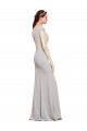 Fit and Flare Long Crepe Prom Dress with Tie Open Back for Sale