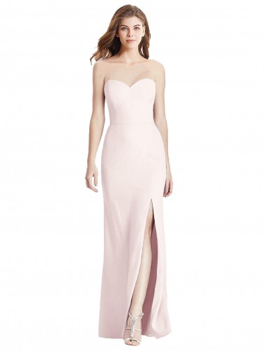 Strapless Crepe Trumpet Prom Dress with Front Slit for Sale