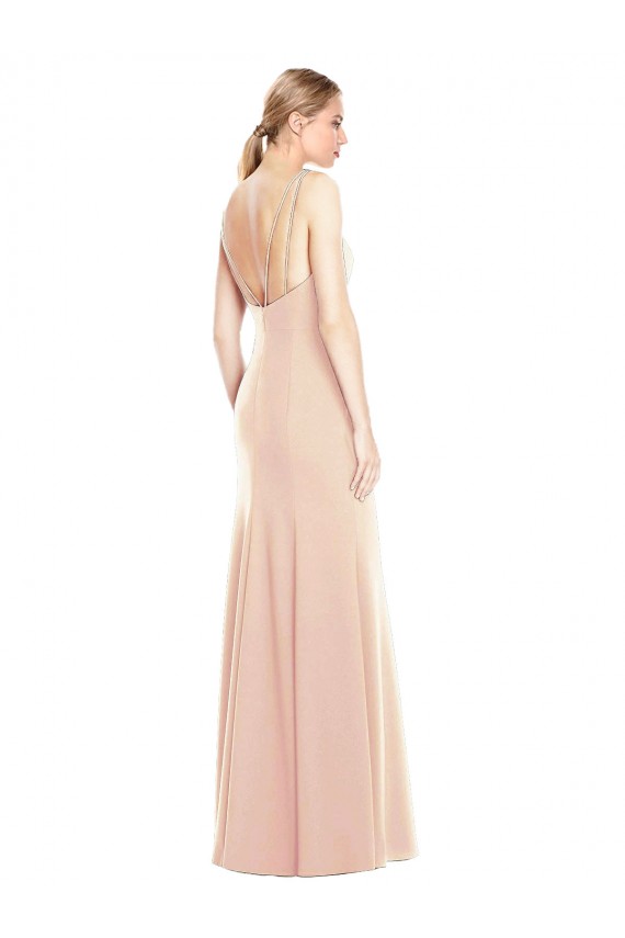 V-Spaghetti Strap Open Back Bateau Neck Trumpet Prom Dress for Sale