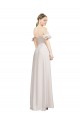Double Ruffle Flounce Sleeves Crepe Prom Dress with Slit for Sale