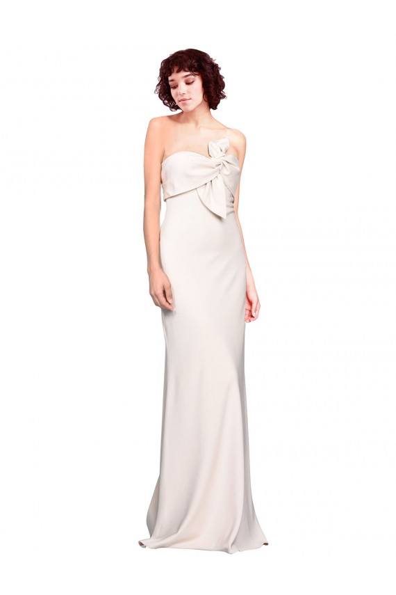 Strapless Crepe Fitted Prom Dress with Twist Bow for Sale