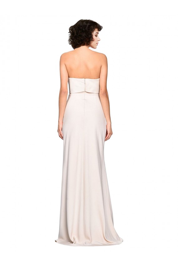 Strapless Crepe Fitted Prom Dress with Twist Bow for Sale