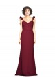 Crepe Slip Prom Dress with Ruffled Straps for Sale