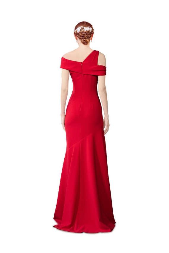 Sleeveless Ruched Crepe Mermaid Prom Dress with Off The Shoulder Detail for Sale