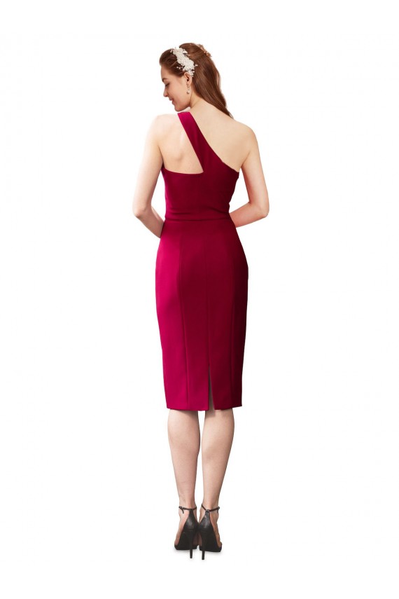 One Shoulder Short Crepe Cocktail Prom Dress / Homecoming Dress for Sale