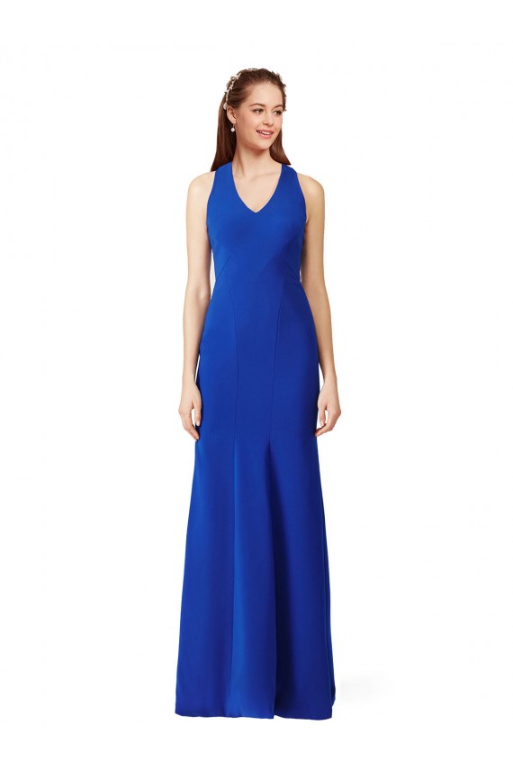 Halter V-Neck Long A-Line Crepe Prom Dress for Sale