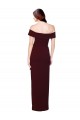 Off the Shoulder Long Crepe Prom Dress with Waist Tie for Sale