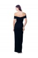Off the Shoulder Long Full Length Crepe Prom Dress with Side Split for Sale