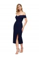 Midi Length Short Crepe Cocktail Prom Dress / Homecoming Dress with Side Split for Sale