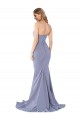 Long Strapless Sweetheart Sweep Train Crepe Prom Dress with Low Back for Sale