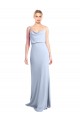 Feminine Cowl Neck Slim Floor Length Stretch Crepe Prom Dress for Sale