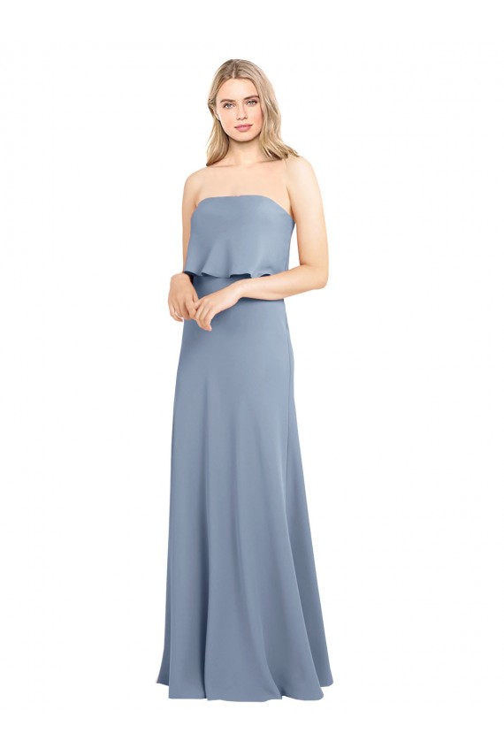 High Neck Sheath Sleeveless Stretch Crepe Prom Dress for Sale
