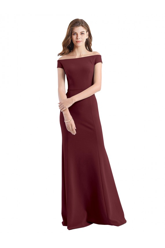Off the Shoulder Fit and Flare Stretch Crepe Prom Dress for Sale