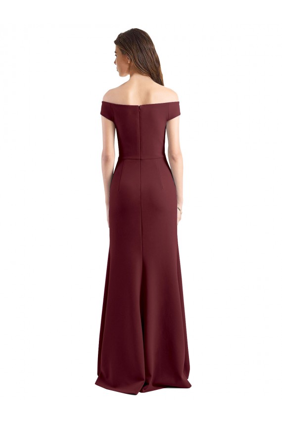 Off the Shoulder Fit and Flare Stretch Crepe Prom Dress for Sale